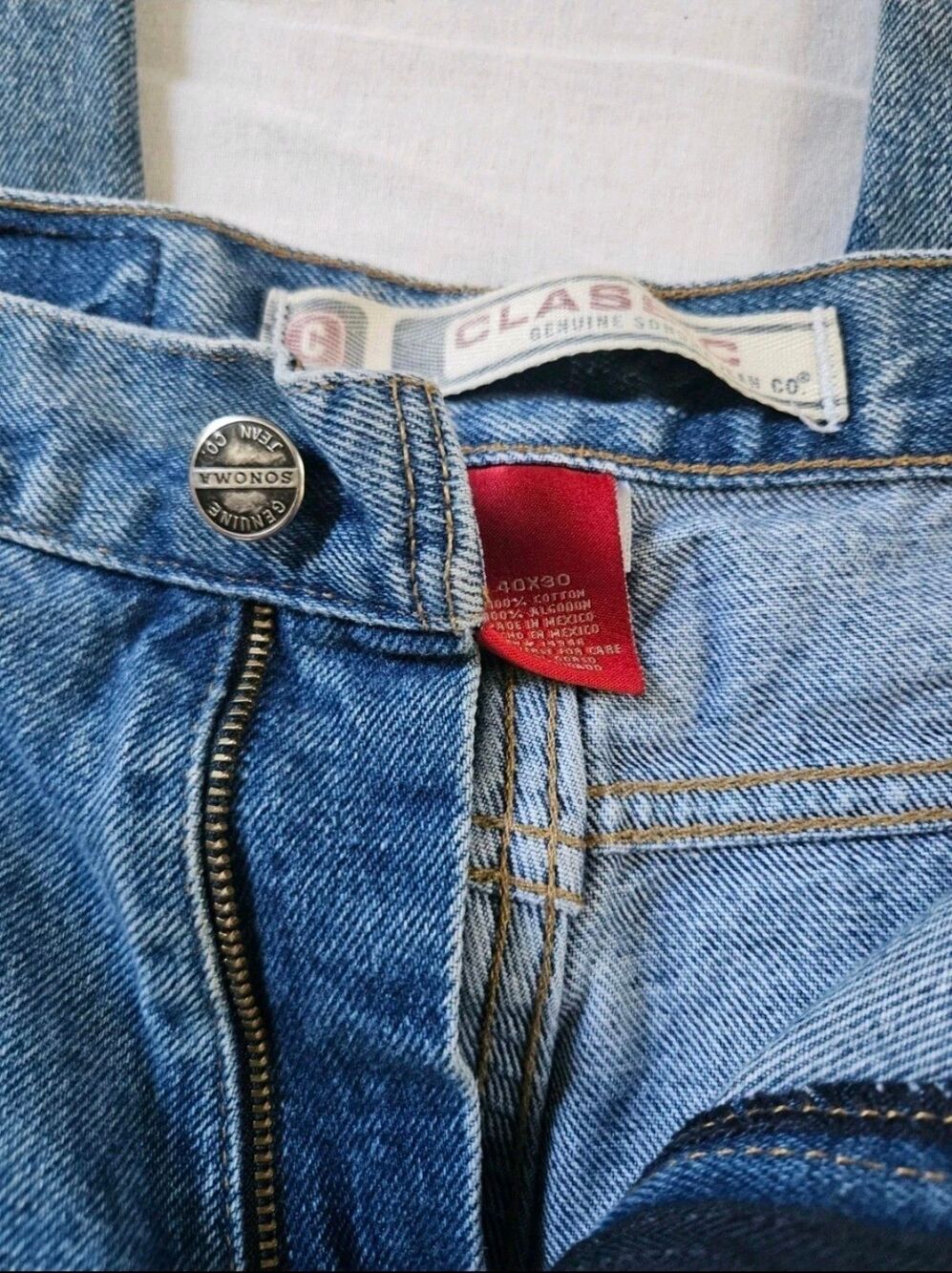 Sonoma Jeans Mens Adult Size 40x30  Blue Denim Straight Relaxed Cotton